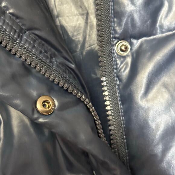 BCBG Max Azria blue down filled peplum jacket vintage button detail women’s M - Picture 5 of 7